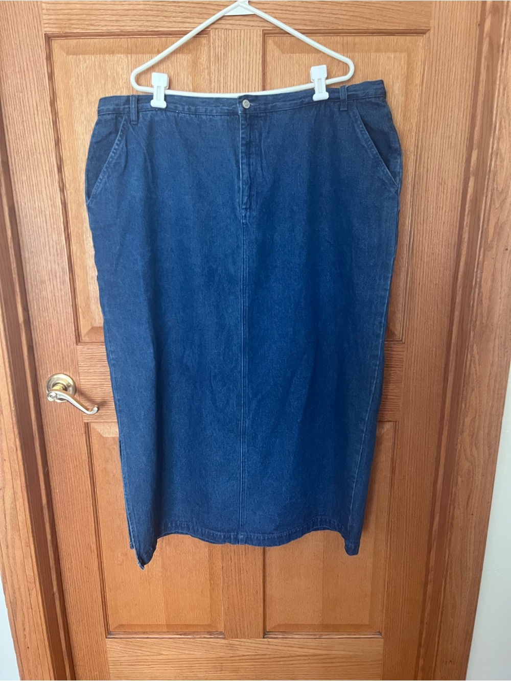 C.J Banks Classic Dark Blue Denim carpenter Skirt